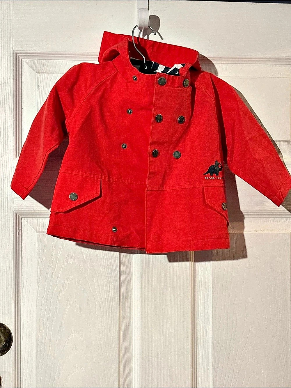 Obaibi Baby 18M Red Striped Hooded Jacket